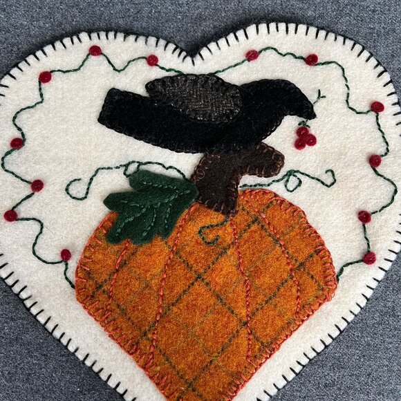 Vintage Hand Stitch Patch Work Heart Decorative Decor Pumpkin Bird Lights - Picture 5 of 7